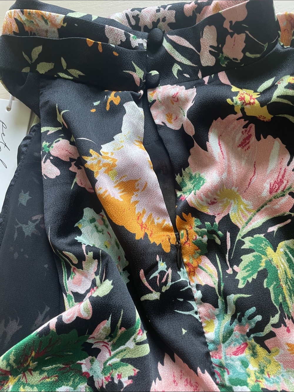 Petal + Pup Anabelle Funnel Neck Satin Midi Dress – Size Large - Picture 9 of 9